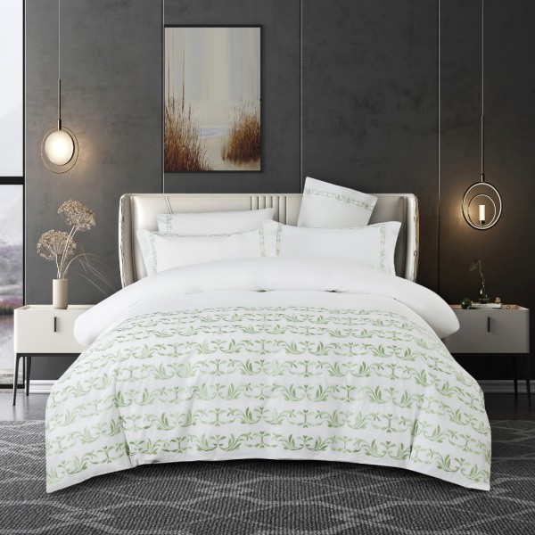 Tara 5Pcs Embroidered Duvet Cover Set Gold 240X260 cm