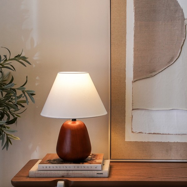 Wallnut Table Lamp White H:40 cm  