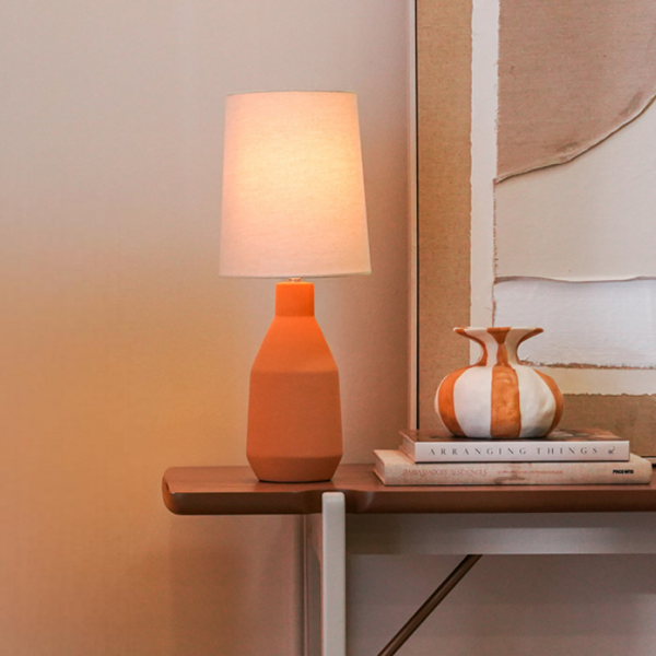 Pinty Ceramic Table Lamp Matt Pink H:50 X D:20 cm  