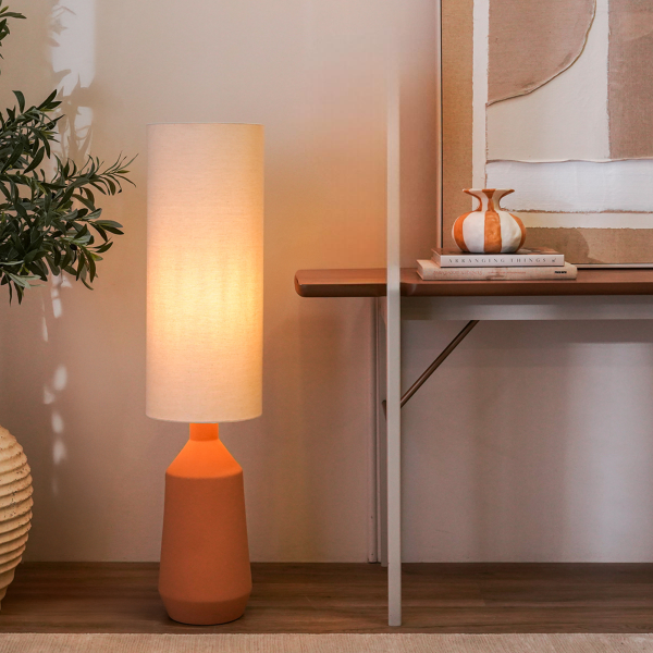 Pinty Ceramic Floor Lamp Matt Pink H:110 X D:26 cm  