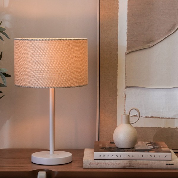 Sola Metal Table Lamp Matt White H:46 X D:27 cm  