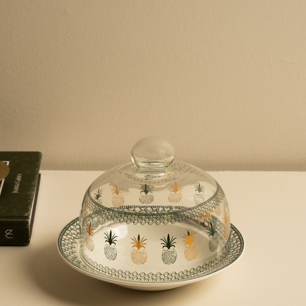 Saify Lidded Date Plate Green 20 cm