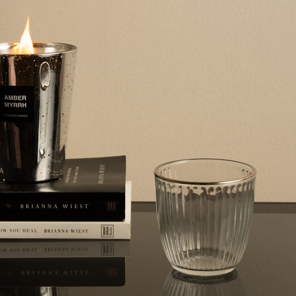 Ribbed Short Tumbler Clear 295Cc