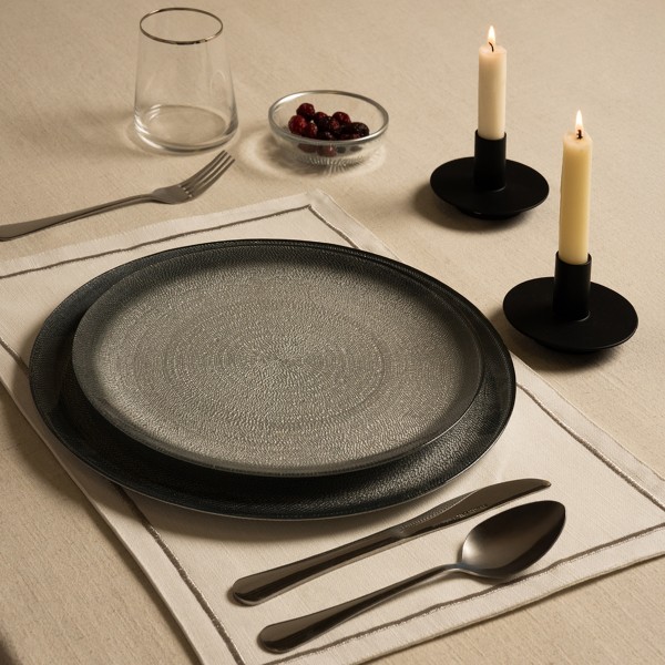 Athena Glass Dinner Plate Grey D:28 X H:1.4 cm