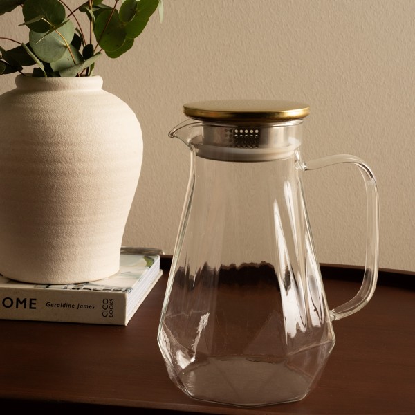 Gems Glass Pitcher Gold 14.2X8.2X19 cm