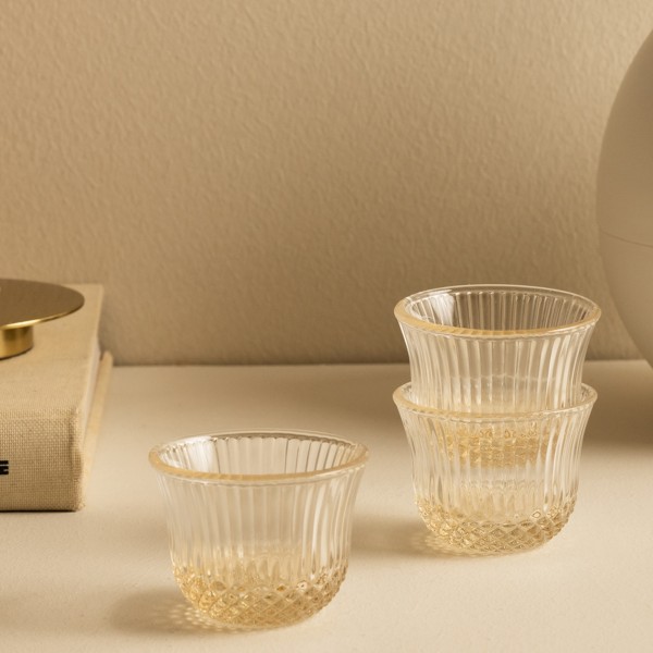 Edelstein Glass Gahwa Cup Set 6Pcs Beige