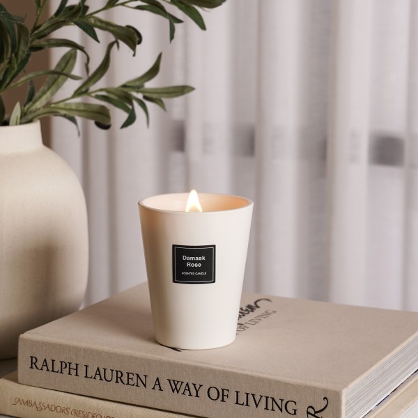 Damask Rose Scented Candle 350 gm