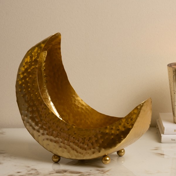 Gamrah Metal Deco Plate Gold 26.7X14X22 cm
