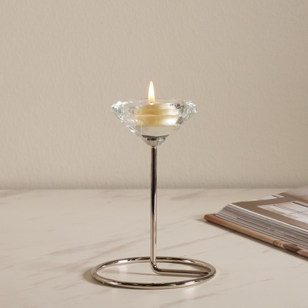 Mystic Metal Candle Holder Silver D:9 X H:14.5 cm