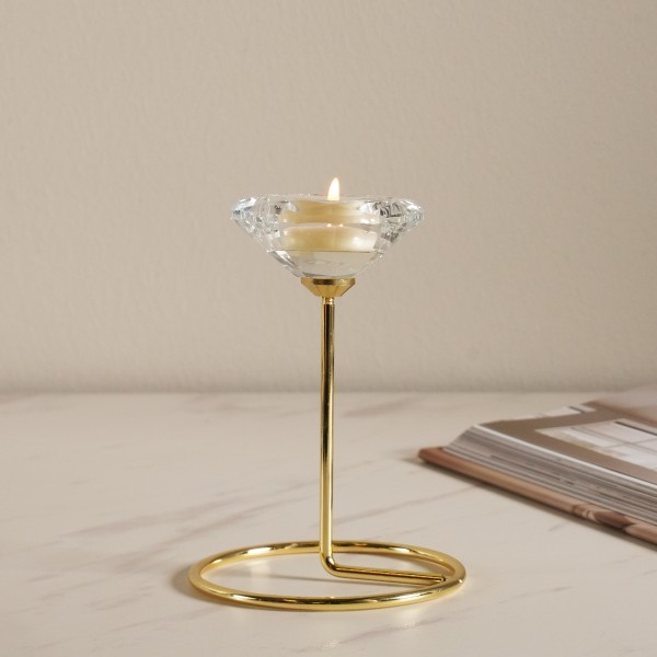 Mystic Metal Candle Holder Gold D:9 X H:14.5 cm
