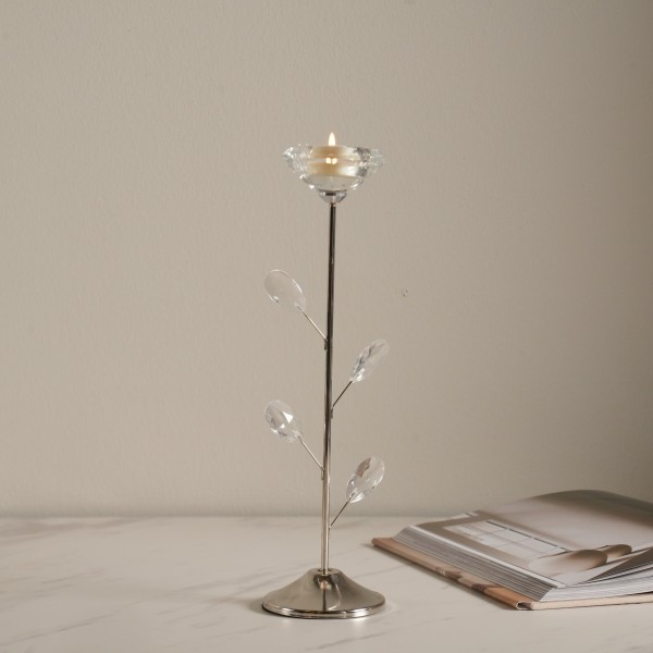 Chidi Candle Holder Silver 8.3X25 cm