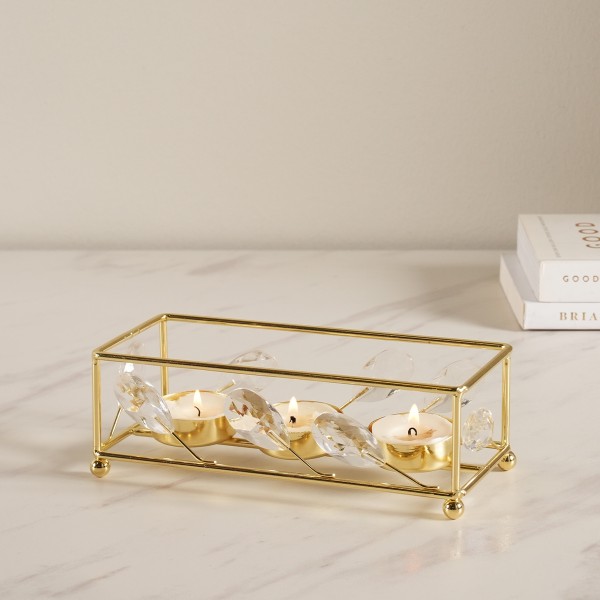 Etro Metal Candle Holder Gold 19X9X6 cm