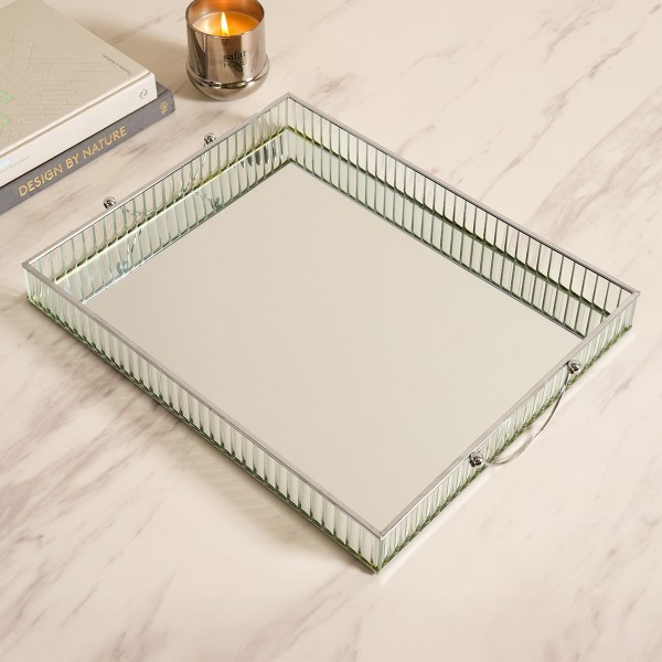 Seamus Metal Tray Silver 41X33X4.5 cm