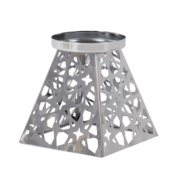 Ram Metal Candle Holder Silver 12X12X12.5 cm