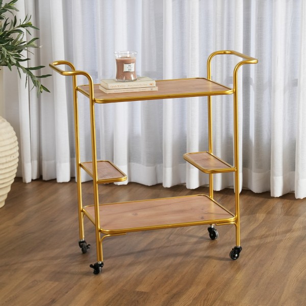 Quid 2-Tier Barcart Brown 76X38X79 cm