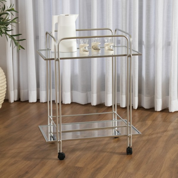 Silva 2-Tier Barcart Silver 63X39.5X77.5 cm