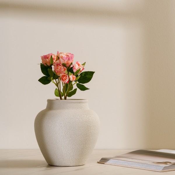 Pink Rose Spray Single Stem Flower 38 cm