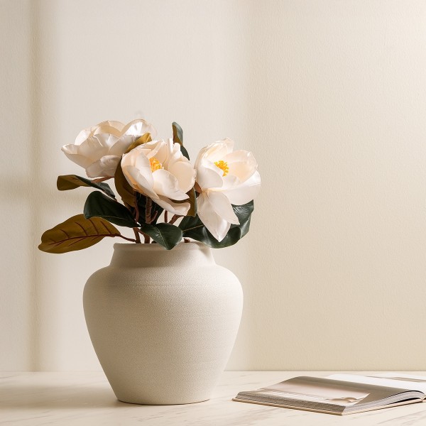 White Magnolia Bloom Single Stem Flower 74 cm