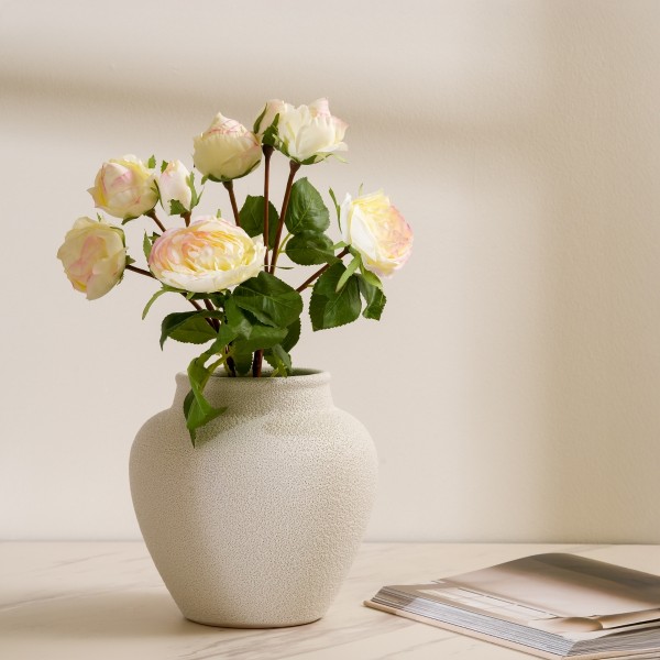 White Rose Spray Single Stem Flower 57 cm