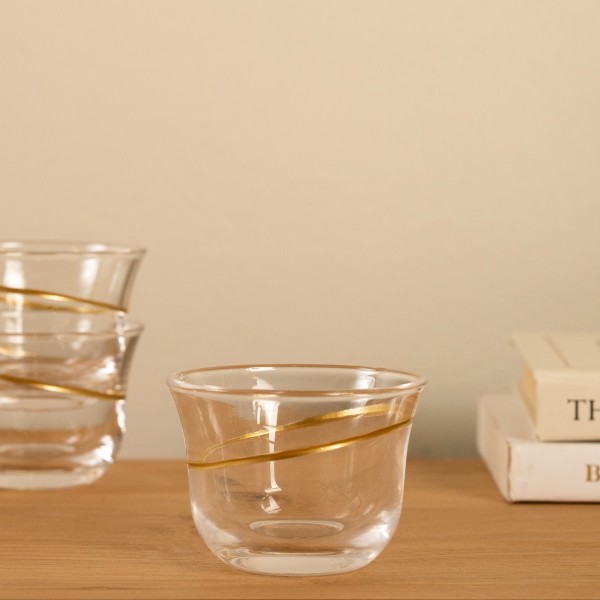 Rings Gahwa Cup Set 6Pcs Gold