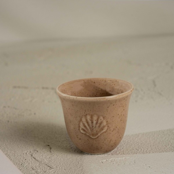 Lulu Embossed Gahwa Cup Set 6Pcs Beige