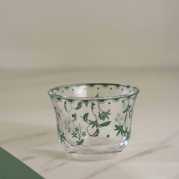 Bloom Glass Gahwa Cup Set 6 Pcs Green