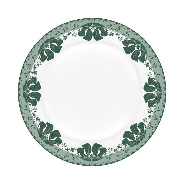 Bloom Glass Sweet Plate Set 6 Pcs Green