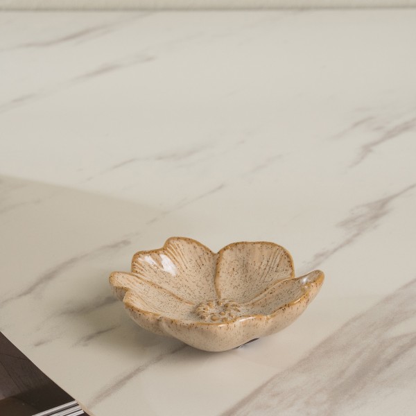 Ayla Deco Plate Beige 9.8X9.5X3 cm