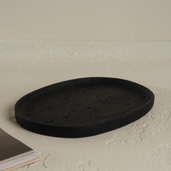 Round Tray Black 29X2X21 cm