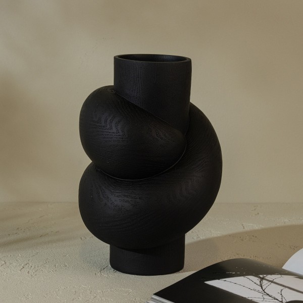 Twister Vase Black 20.5X20.5X30.5 cm
