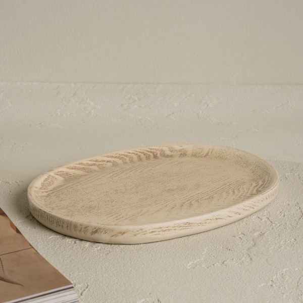 Round Tray Beige 29X2X21 cm