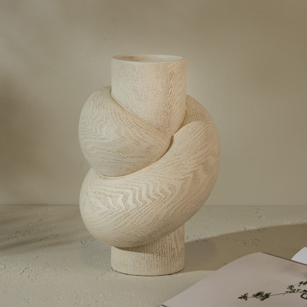 Twister Vase Beige 20.5X20.5X30.5 cm