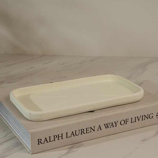 Square Tray White 27X2X14 cm