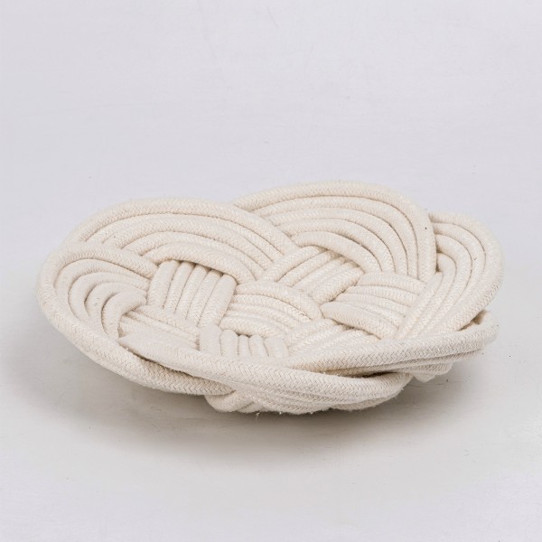 Florie Cotton Rope Plate White 22X22X10 cm