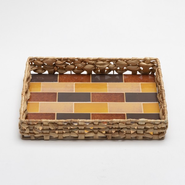 Paganca Woven Tray Brown 33X25X6 cm