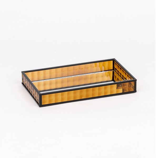 Meme Glass Tray Brown 25X14X3.5 cm