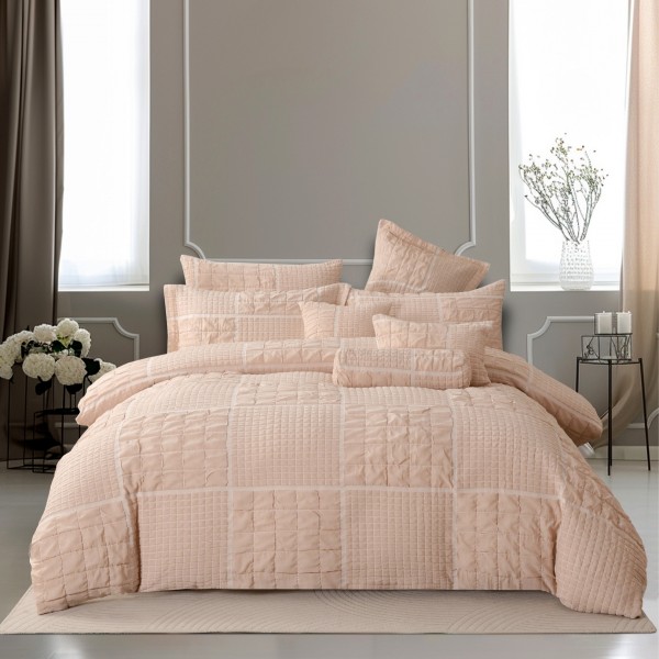 Matijah Jacquard Comforter Set 8Pcs Biege 260X270 cm