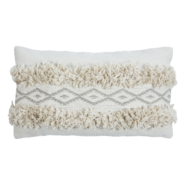 Morroc Yarn Dyed Cushion White 35X60 Cm