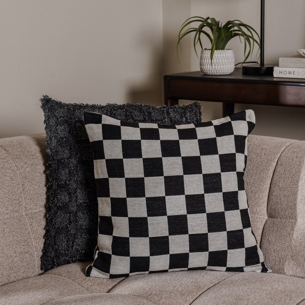 Chess Cushion Black 45x45 cm