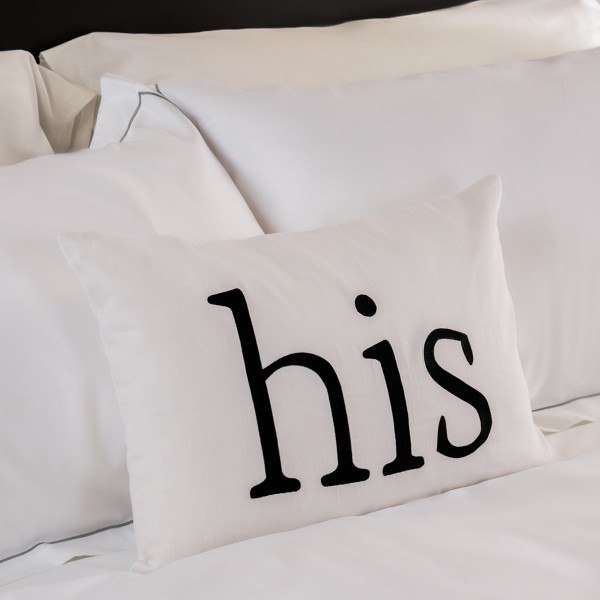 His Bedroom Cushion White/Black 35x50 cm