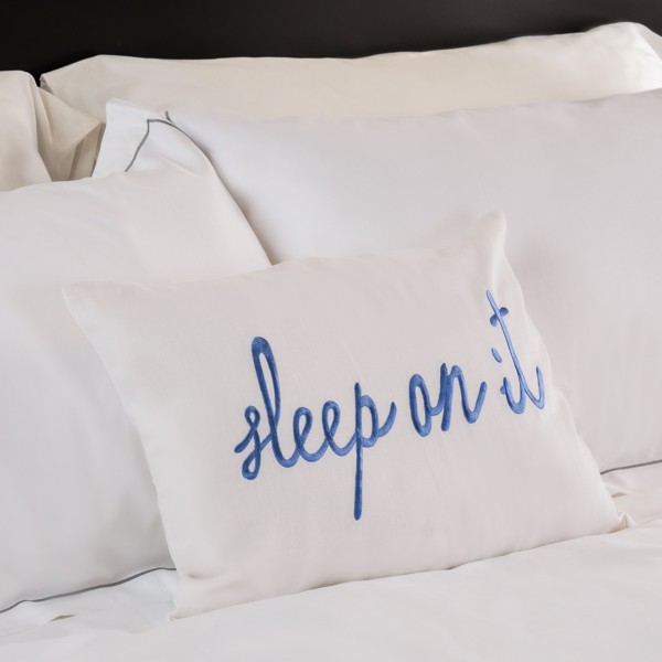 Sleep On It Bedroom Cushion White/Blue 35x50 cm