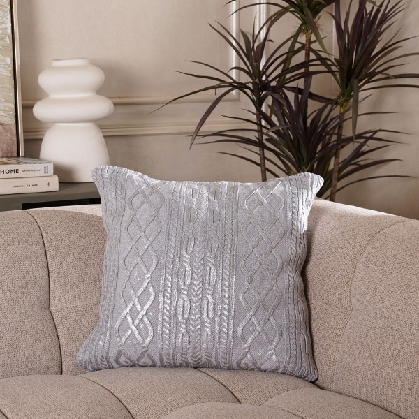 Foiled Cushion Grey 50x50 cm
