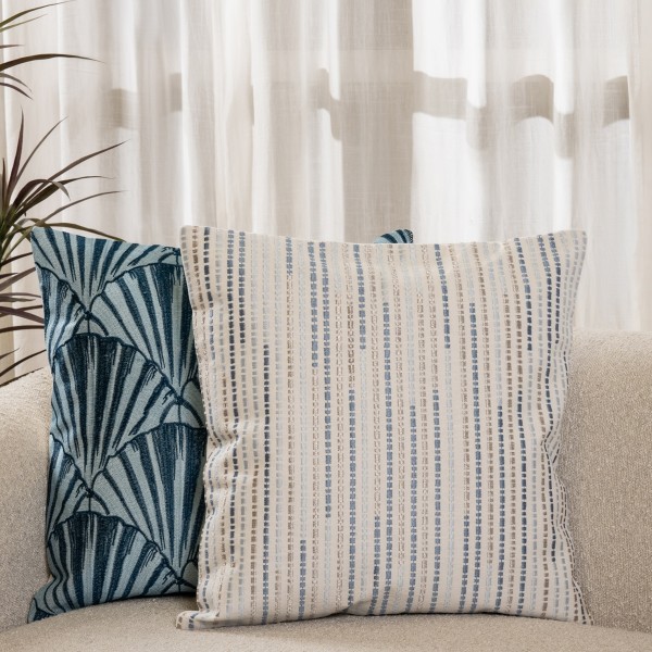Lined Cushion Blue 50X50 cm