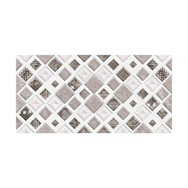 Checker Glossy Ceramics Wall Tiles Grey 30X60 cm