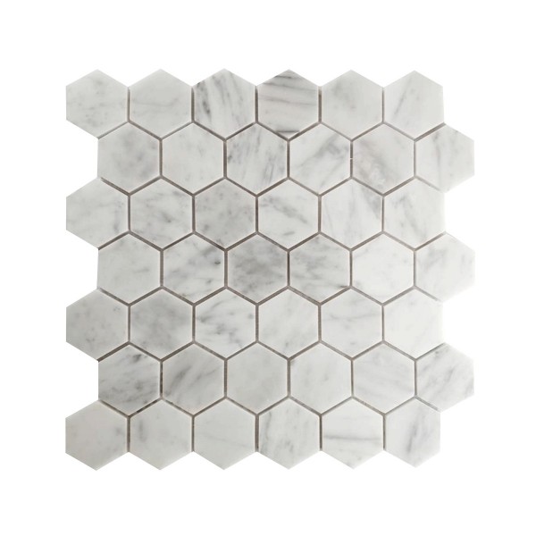 Hexa Carrara Stone Mosaic White 30X30 cm per 1PC