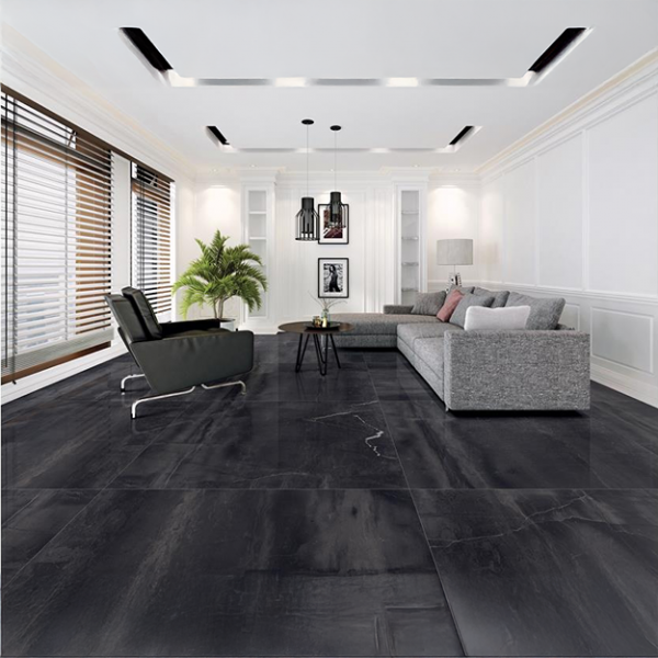 Santa Clara Gloss Black 120 x 120 cm Floor Tile