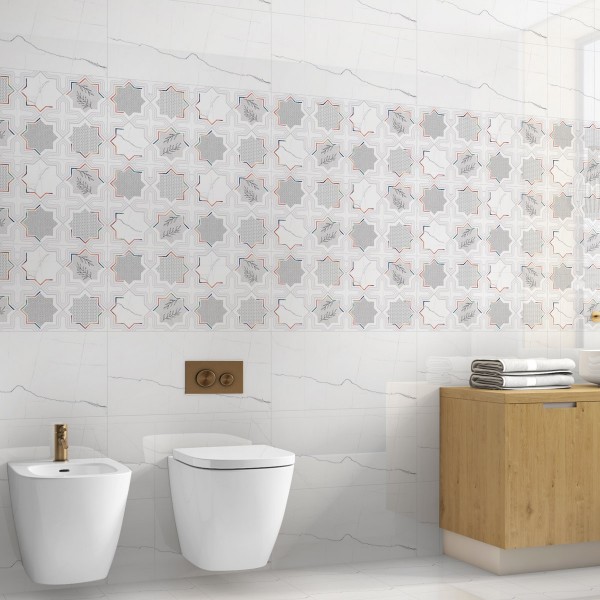 Octa Carara Glossy Wall Tiles White 30X60 cm