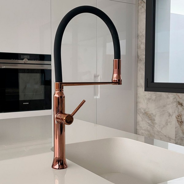 Copper Sink Mixer with Flexible Spout