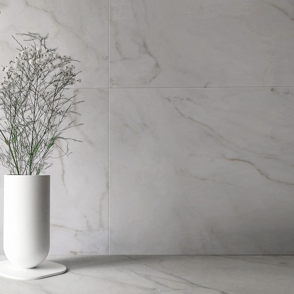 Nino Brillo Porcelain Floor Tile Glossy White 60X120 cm