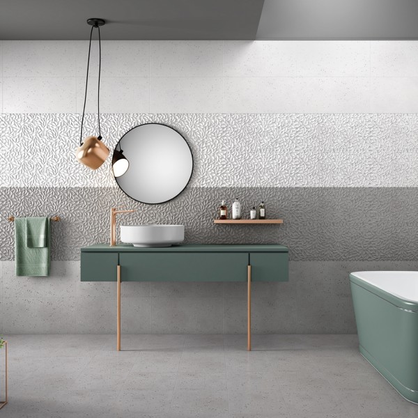 Terrazzo Ceramic Wall Tiles Matt Dark Grey 30X60 cm